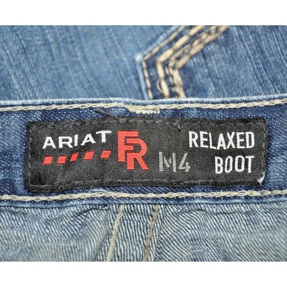 Ariat Work Men's 40x30 Cat 2 Denim Flame Resistant Relaxed Bootcut Western Jeans - Picture 10 of 11